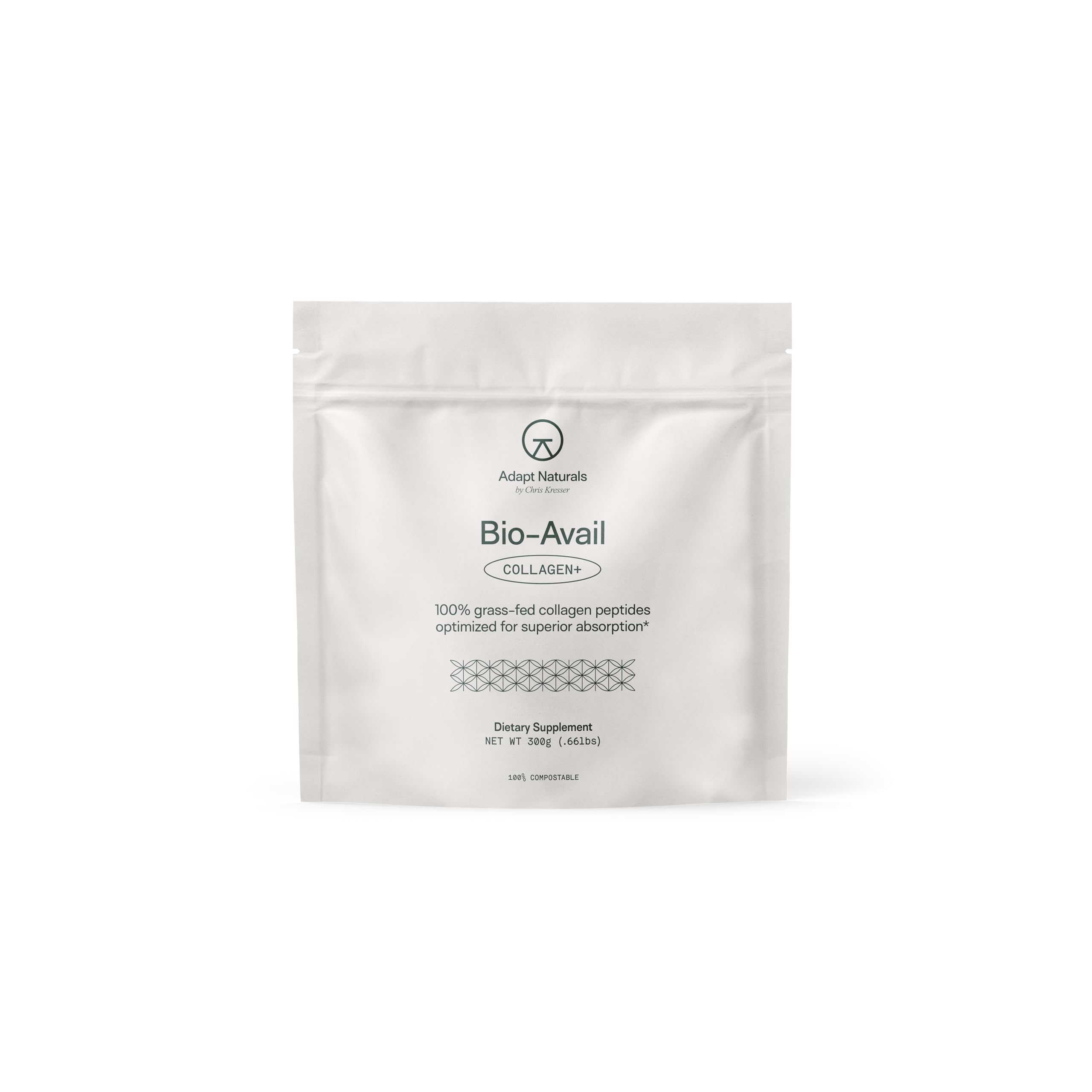 Adapt Naturals Bio-Avail Collagen+ bottle with scoop for daily use supporting skin and joints