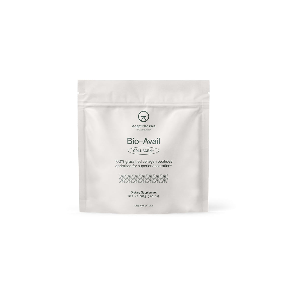 Adapt Naturals Bio-Avail Collagen+ bottle with scoop for daily use supporting skin and joints