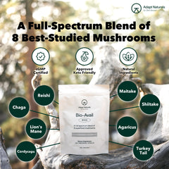 Adapt Naturals Bio-Avail Myco capsules ready for daily use with energy support.