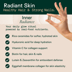 Adapt Naturals Inner Radiance capsules close-up for convenient dosing.