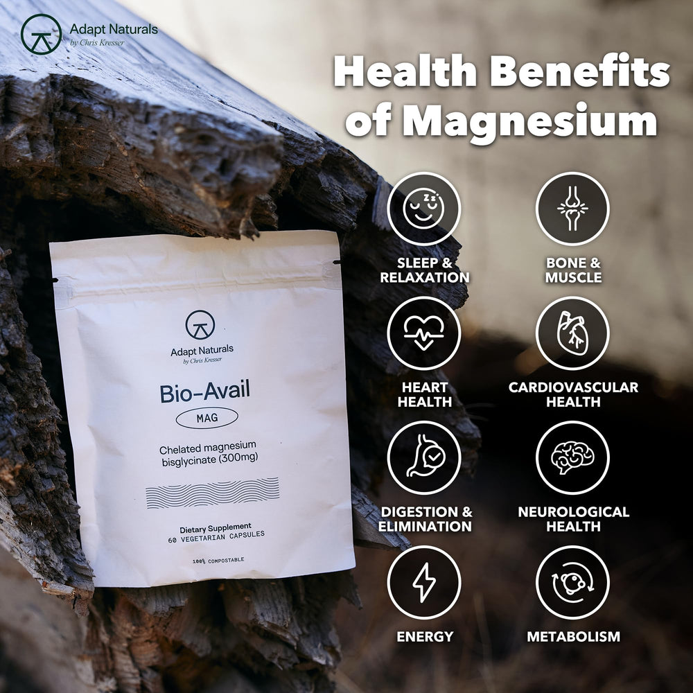 Adapt Naturals label detail highlights the premium bisglycinate formula.