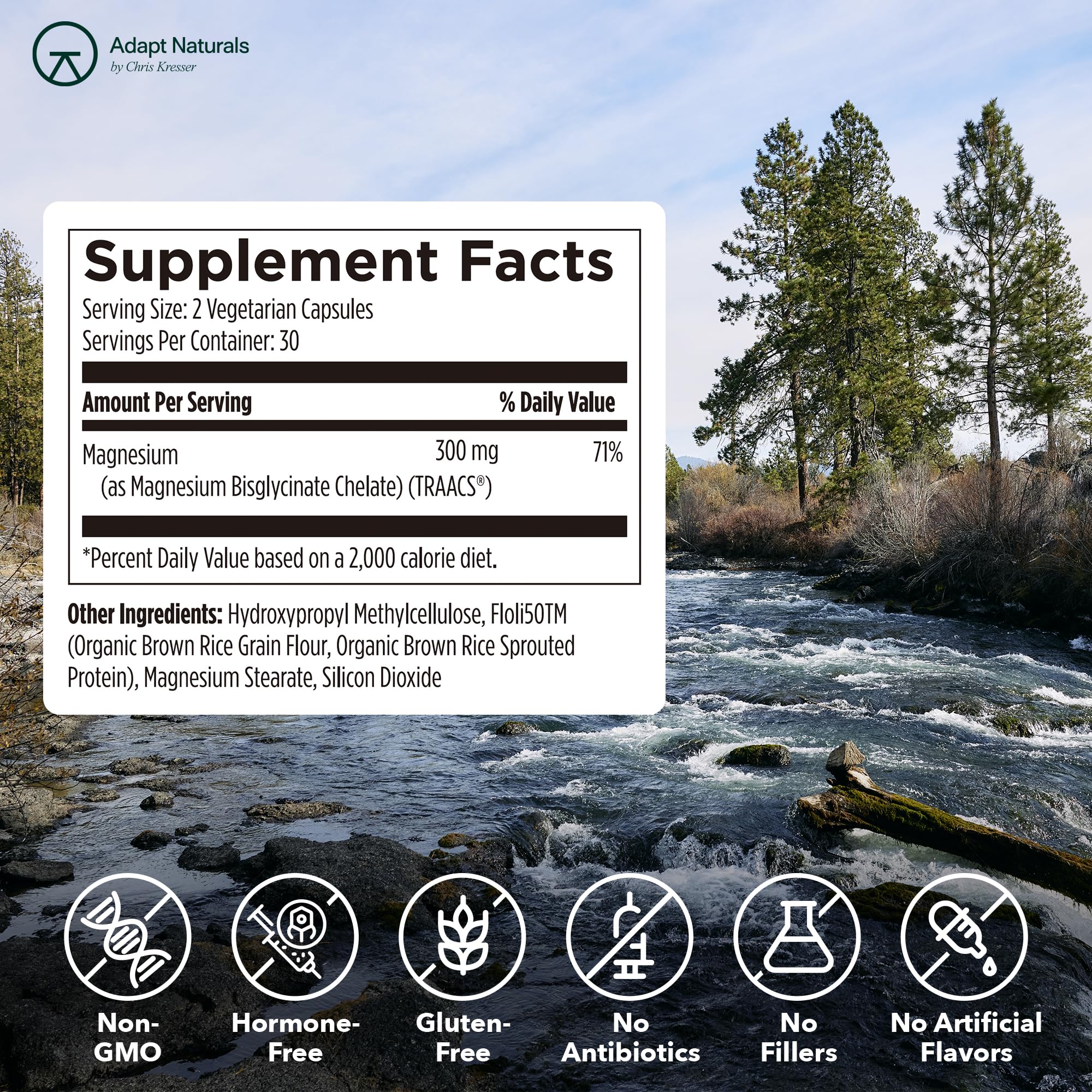 Adapt Naturals packaging emphasizes clean ingredients and quality standards.
