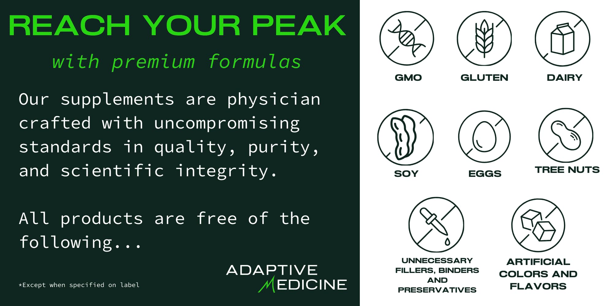 Adaptive Medicine GMP-approved facility seal on product packaging