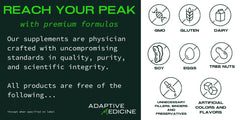 Adaptive Medicine GMP-approved facility seal on product packaging