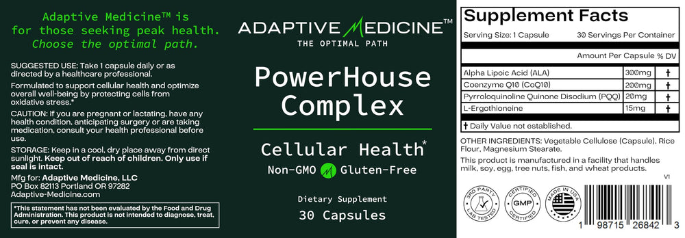 Adaptive Medicine PowerHouse Complex PQQ illustration signaling mitochondrial vitality