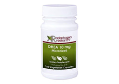 Adaptogen Research DHEA 10mg micronized bottle ready for daily use