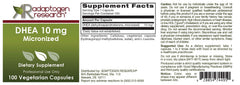 Adaptogen Research DHEA capsules close-up highlighting micronized absorption design