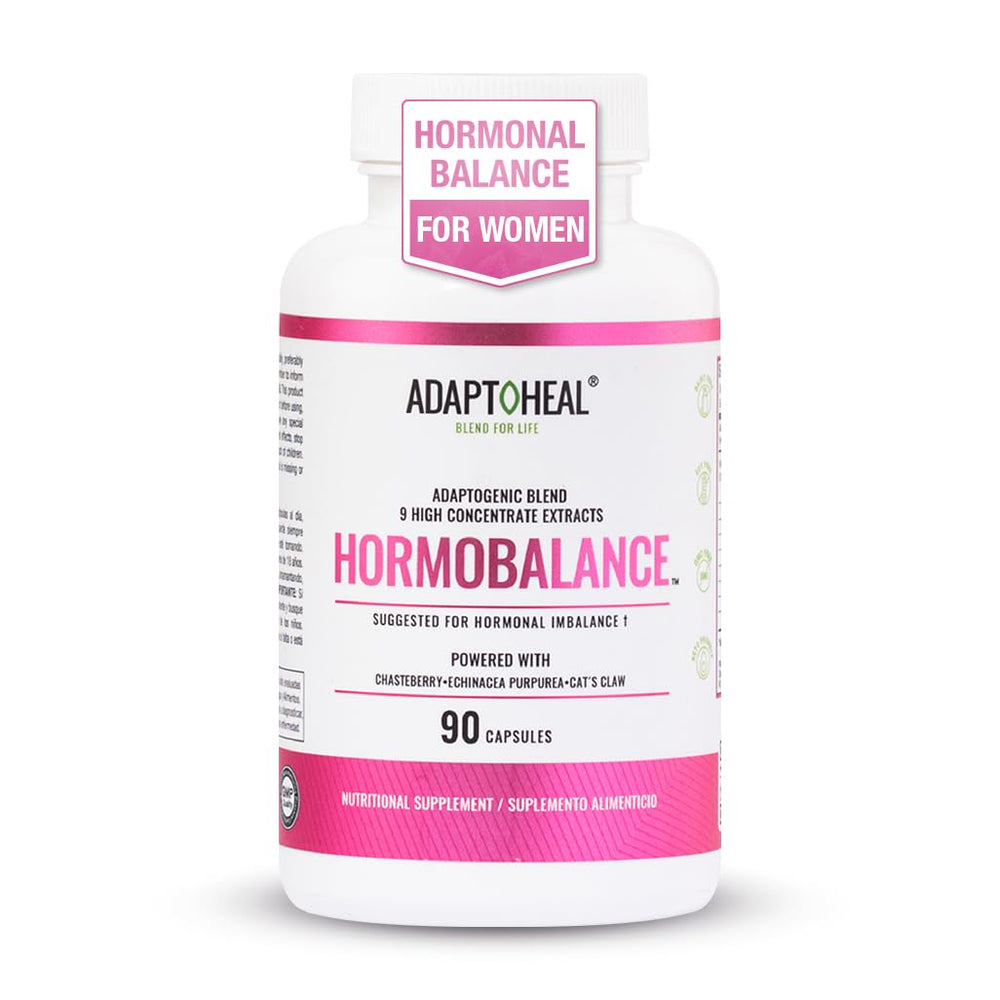ADAPTOHEAL Hormobalance bottle pour showing convenient daily balance support