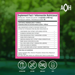 ADAPTOHEAL Hormobalance capsule close-up highlights vegan capsules for balanced wellness