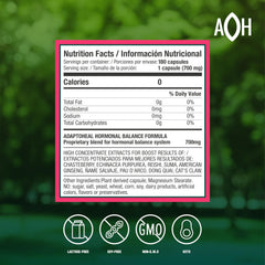 ADAPTOHEAL Hormobalance capsules-closeup highlighting plant-based formula for wellness