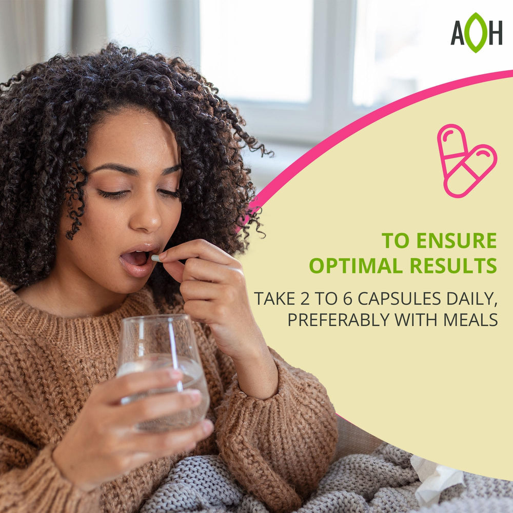 ADAPTOHEAL Hormobalance daily-use guide showing three capsules per day