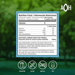 ADAPTOHEAL Immodulator capsules close-up highlighting ingredients