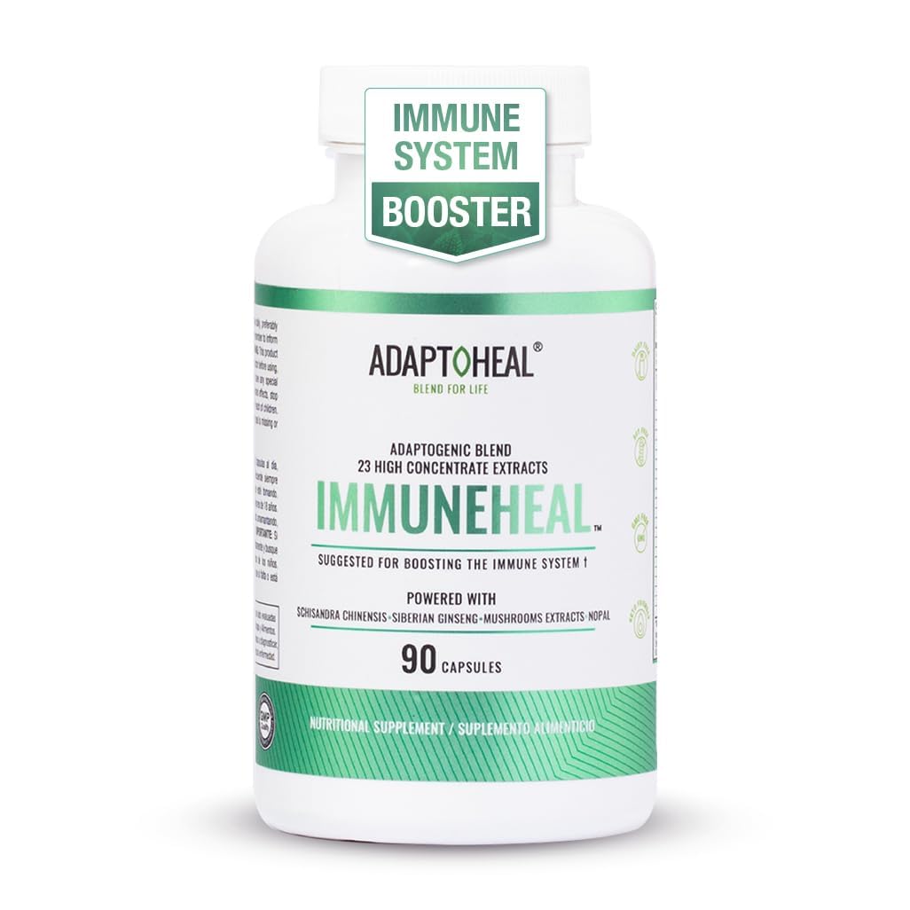 ADAPTOHEAL Immuneheal bottle ready for daily immune support routine.