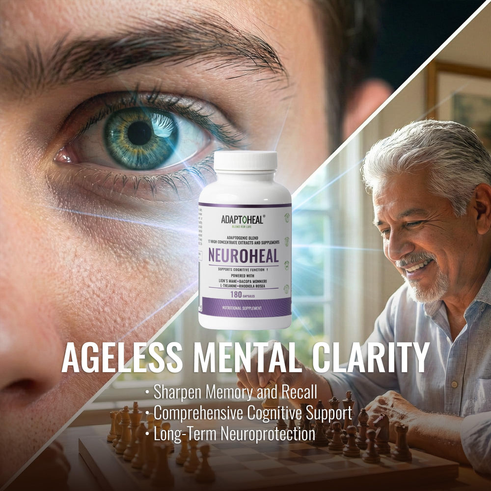 ADAPTOHEAL NeuroHeal on desk for daily focus.