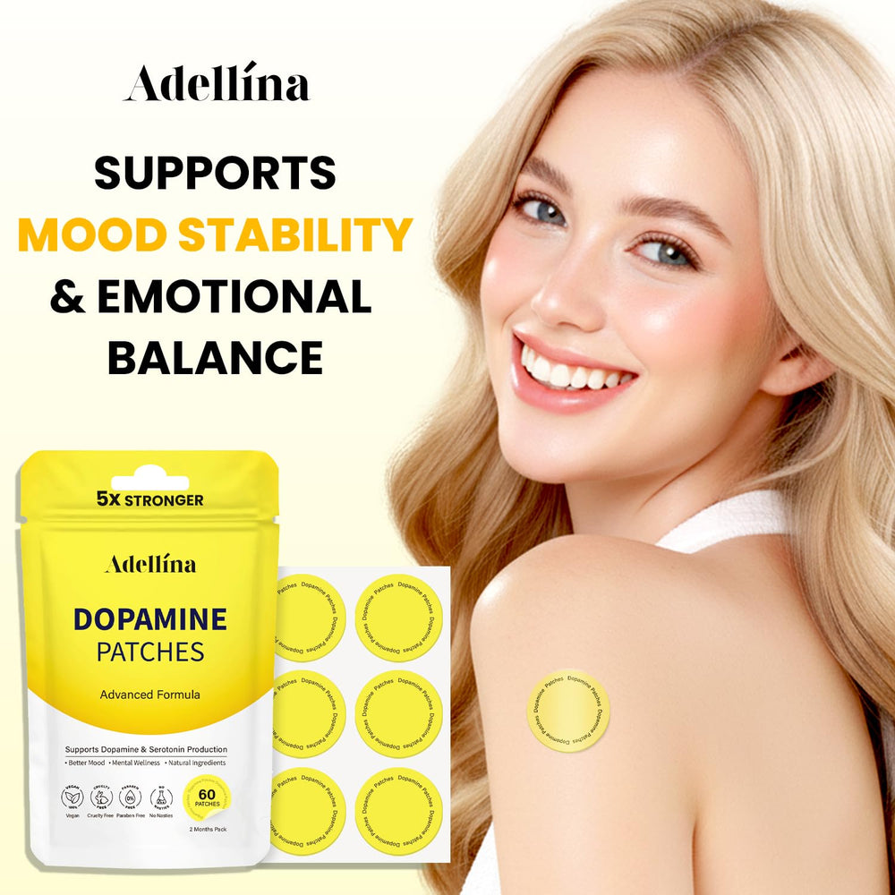 Adellina Dopamine Patches close-up of plant-based ingredients.