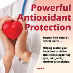 Close-up of Rovina Astaxanthin label emphasizing natural source and bioavailability.