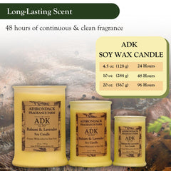 Warm glow from the ADK Balsam and Lavender Candle creating soft lighting