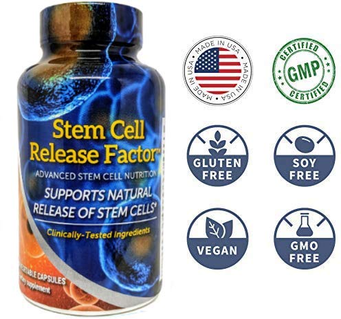Close-up of ADN capsules highlighting quality formula for stem cell support