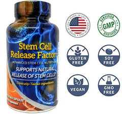 Close-up of ADN capsules highlighting quality formula for stem cell support