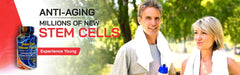 Lifestyle scene of taking a capsule as part of daily wellness routine for stem cell support