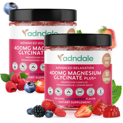 Adndale magnesium glycinate gummies bottle offering relaxing support.