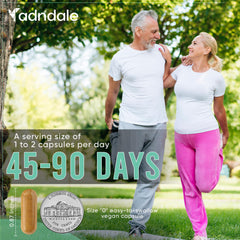 Adndale NAD bottle featuring ingredient icons and antioxidant benefits.