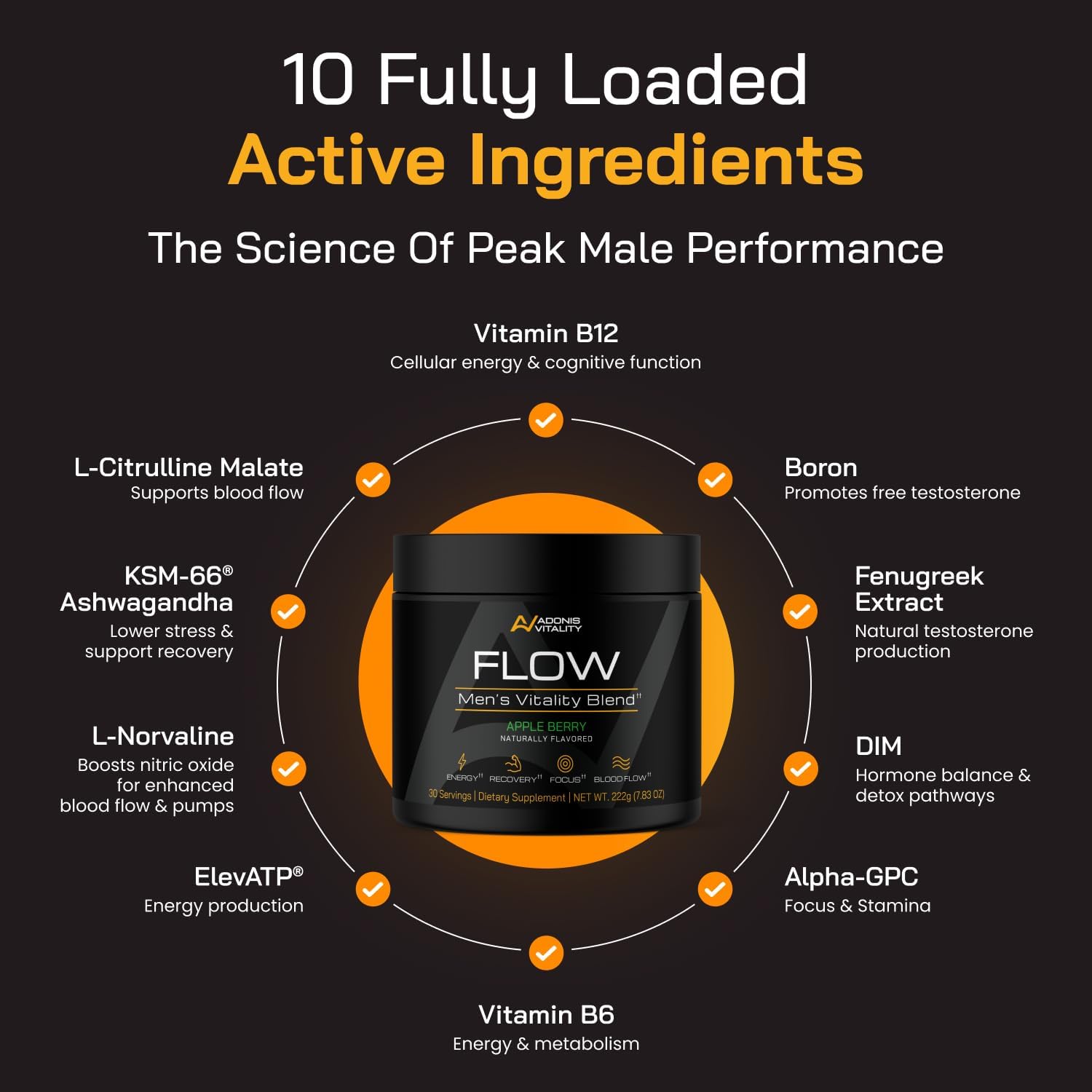 Powder dissolving in water from Adonis Vitality Flow, apple berry flavor.
