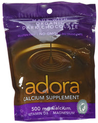 Adora Dark Chocolate 2-pack bar closeup showing glossy squares and rich cocoa aroma.