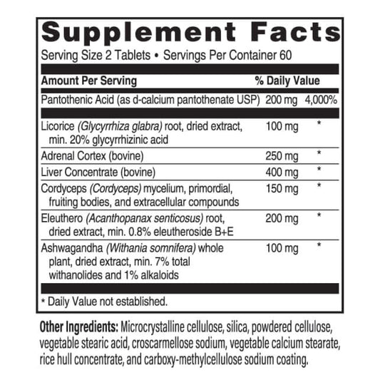 Advanced Bionutritionals Advanced Adrenal Factor capsules arranged for daily use.