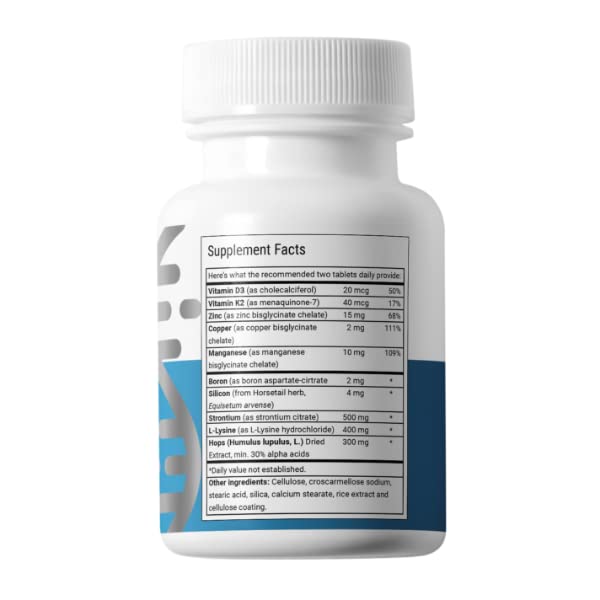 Advanced Bionutritionals silica supports bone growth, shown in the visual.