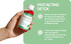 Advanced Detox Solutions Immediate Cleanser 2 pour into glass demonstrating quick-use application for busy days.