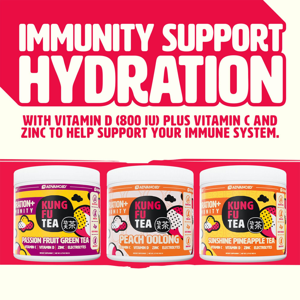 Glass with prepared Advanced hydration powder drink for on-the-go hydration