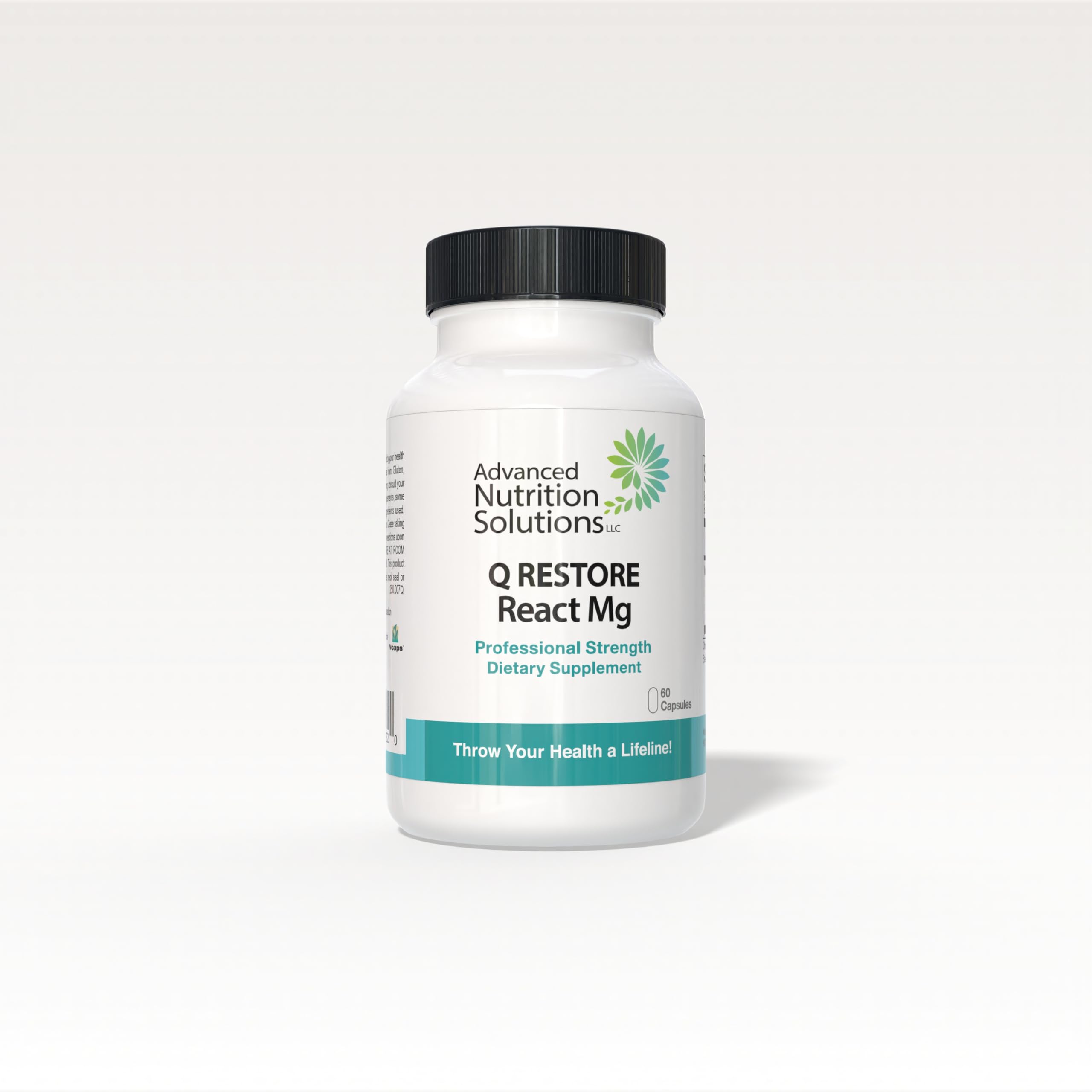 Advanced Nutrition Solutions Q Restore React Mg bottle for daily magnesium support