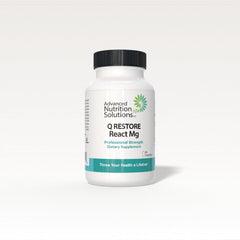 Advanced Nutrition Solutions Q Restore React Mg bottle for daily magnesium support