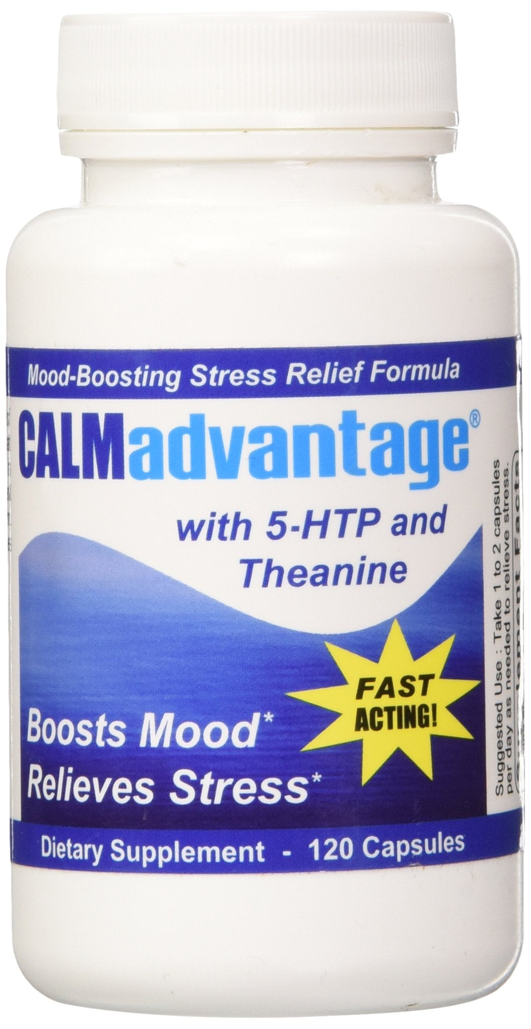 Advanced Nutritional Innovations Calm Advantage bottle shows a mood-support supplement for daytime balance.