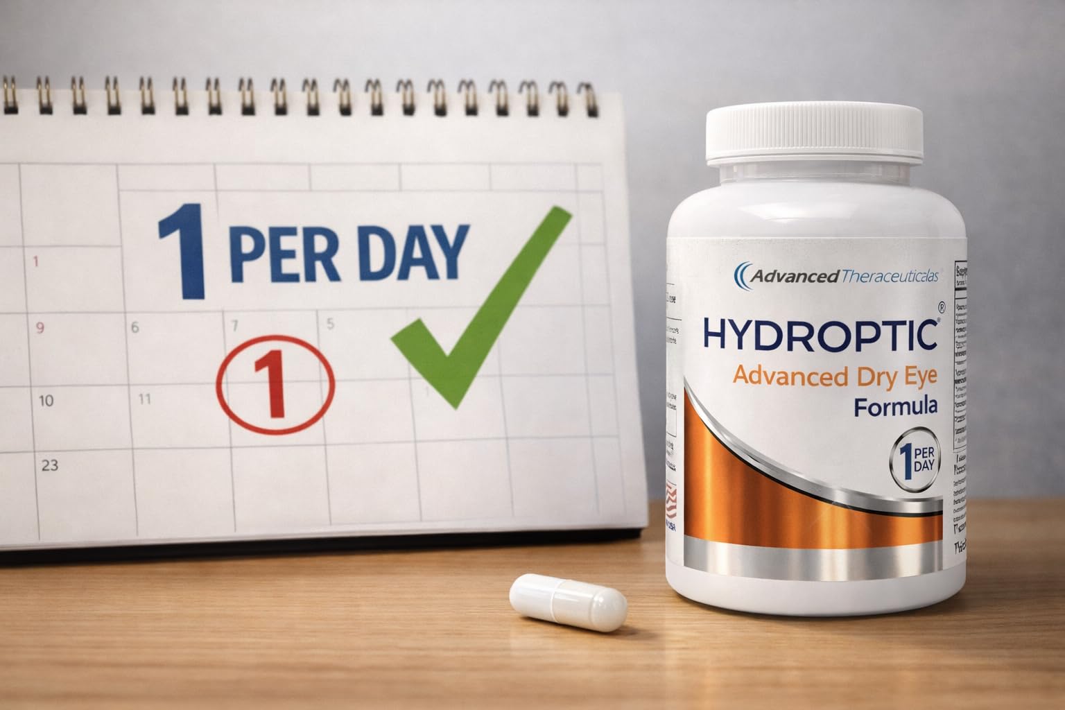 Advanced Theraceuticals Hydroptic packaging box emphasizing a six-month supply.