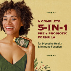 AdvantageNutra Akkermansia bottle side detail for daily wellness.