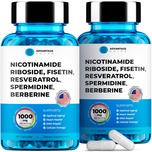 AdvantageNutra liposomal nicotinamide riboside bottle highlights a potent NAD-boosting formula for daily energy support