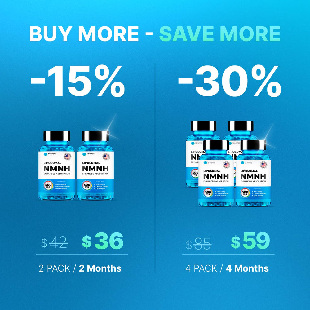 AdvantageNutra NMNH energy and focus use-case demonstrates steady daytime performance.