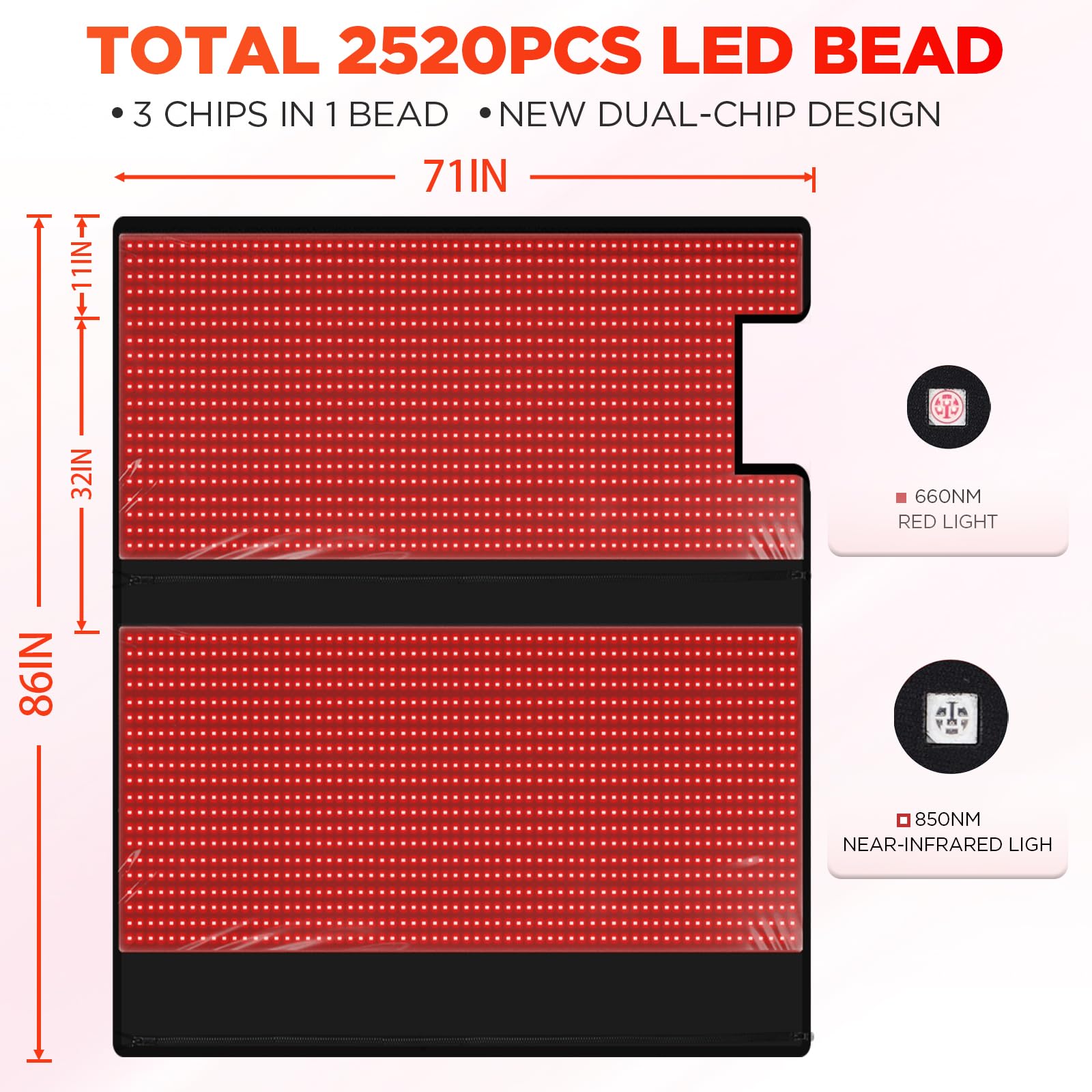 ADVARAYS red light therapy blanket targets pain in back, neck, knees for comfort.