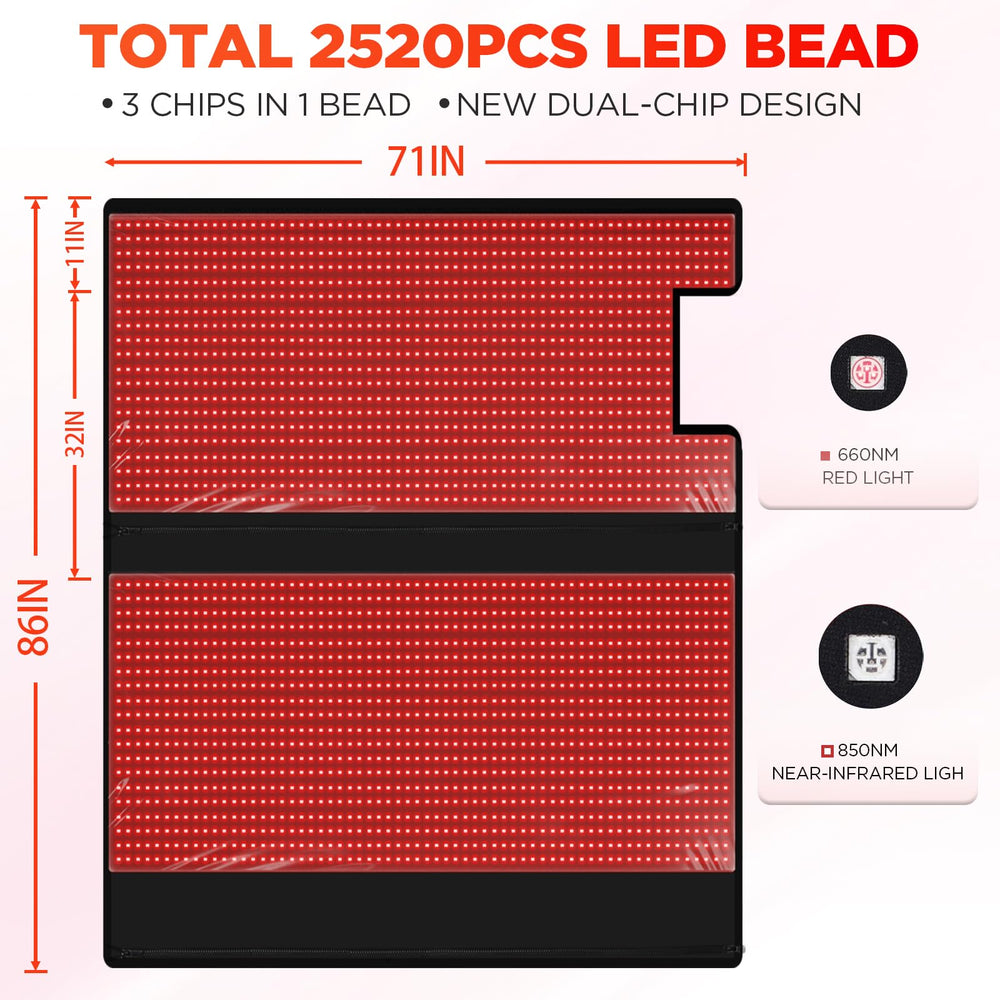 ADVARAYS red light therapy blanket targets pain in back, neck, knees for comfort.