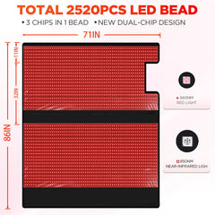 ADVARAYS red light therapy blanket targets pain in back, neck, knees for comfort.