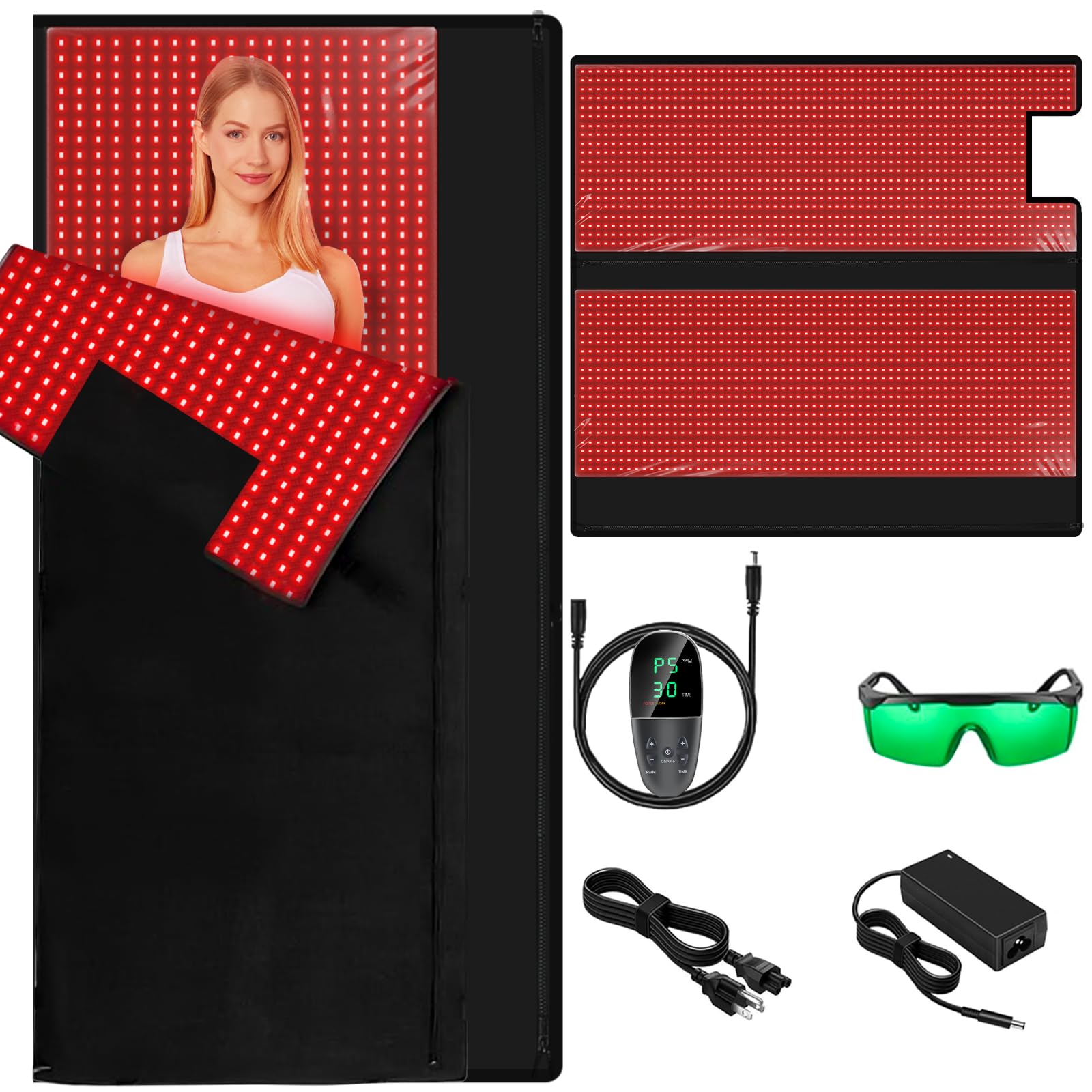 ADVARAYS red light therapy pad with 2520 LEDs for facial and body care, supports skin vitality.