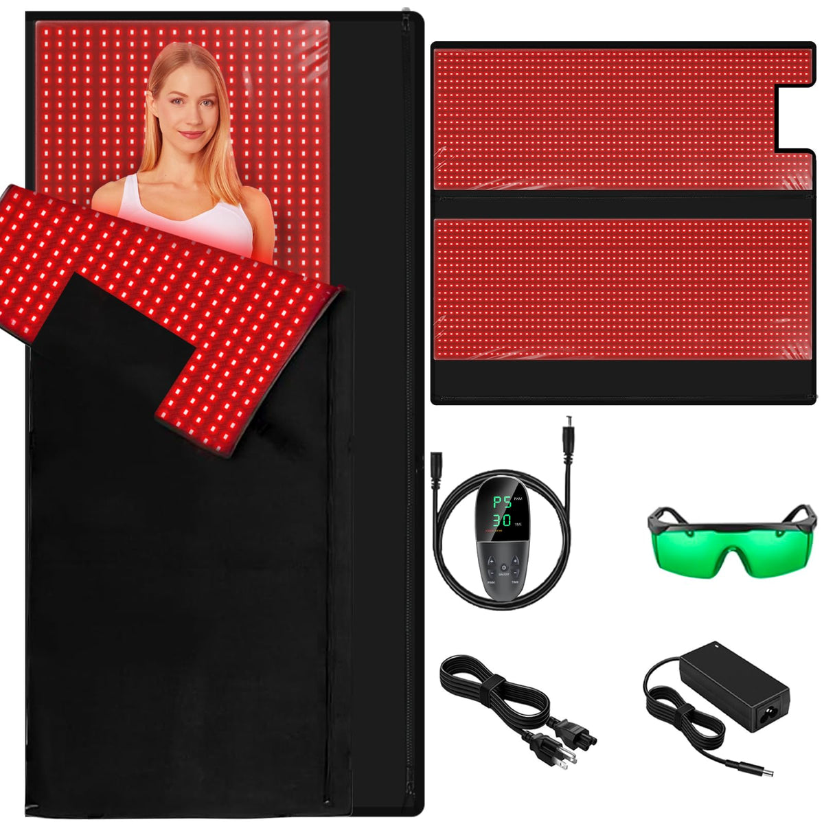 ADVARAYS red light therapy pad with 2520 LEDs for facial and body care, supports skin vitality.