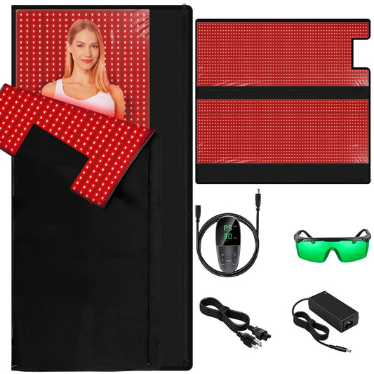 ADVARAYS red light therapy pad with 2520 LEDs for facial and body care, supports skin vitality.