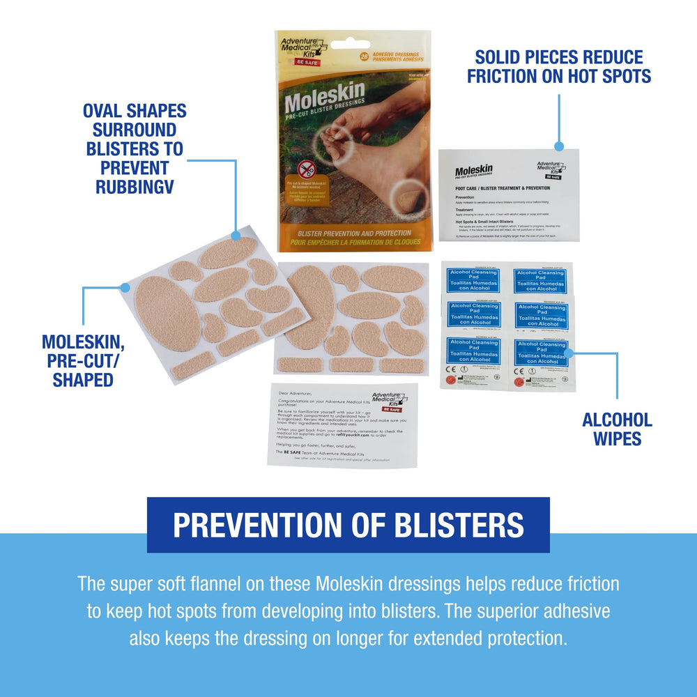 Adventure Medical Kits alcohol wipes, quick foot-cleaning for on-trail care.