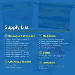 Antiseptic wipes and antibiotic ointment for quick minor-cleanup after scrapes.