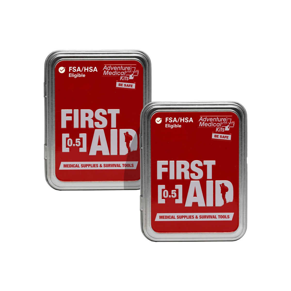 Adventure Medical Kits 0.5 tin red pack 2 for quick, organized first aid on the go