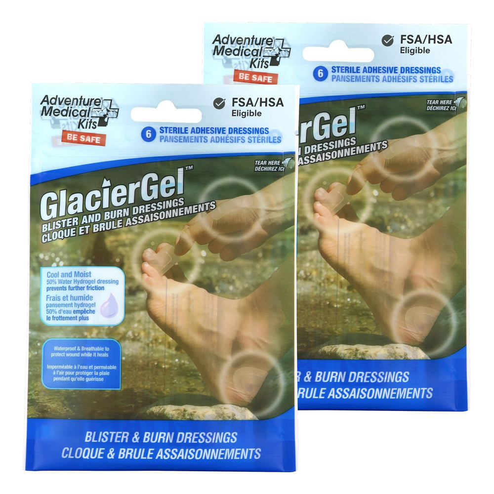 Adventure Medical Kits GlacierGel dressing front view with two-size dressings for burn relief