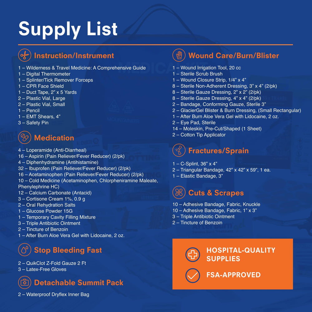 Adventure Medical Kits Mountain Series Mountaineer detachable summit kit for ultralight trips